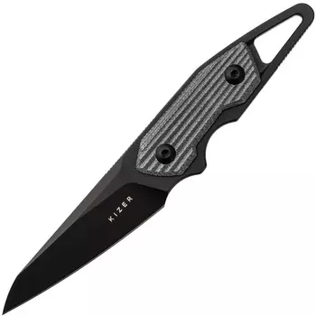 Туристический нож Kizer Groom black сталь D2, рукоять Denim Micarta
