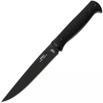 Туристический нож Кмет, сталь AUS-8, рукоять резинопластик черный