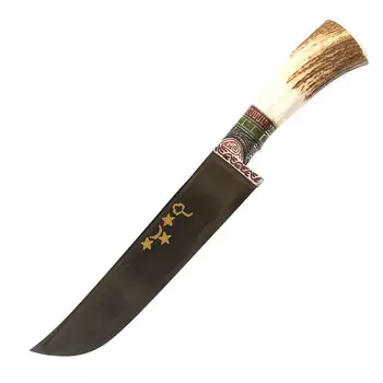 Узбекский Пчак большой Косуля, широкая рукоять, гарда олово гравировка