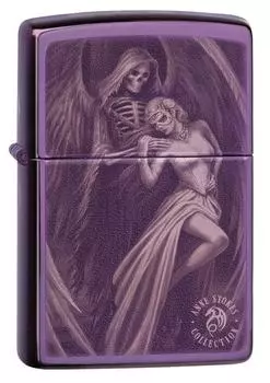 Зажигалка ZIPPO Anne Stokes с покрытием Abyss™, латунь/сталь, сиреневая, глянцевая, 36x12x56 мм