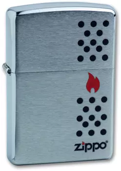 Зажигалка ZIPPO Chimney Brushed Chrome, латунь, ник-хром.покр., сереб., матов., 36х56х12мм