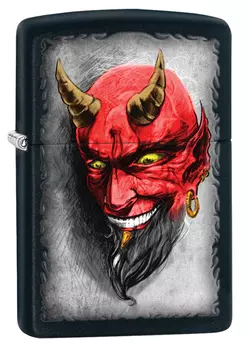 Зажигалка ZIPPO Classic "Devil" с покрытием Black Matte