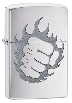 Зажигалка ZIPPO Classic Кулак с покрытием Brushed Chrome