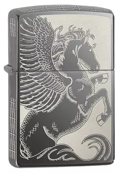 Зажигалка ZIPPO Classic Пегас с покрытием Black Ice®