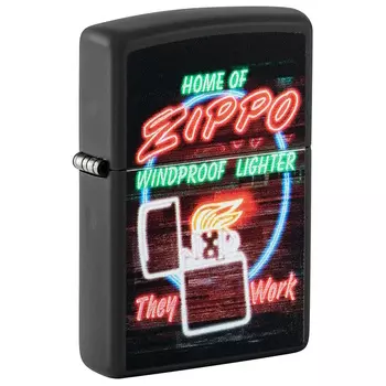 Зажигалка ZIPPO Classic с покрытием Black Matte, латунь/сталь, черная, матовая, 38x13x57 мм
