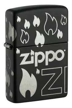 Зажигалка ZIPPO Classic с покрытием Black Matte, латунь/сталь, черная, матовая