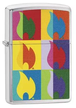 Зажигалка ZIPPO Classic с покрытием Brushed Chrome, латунь/сталь, серебро матовое, 36x12x56 мм