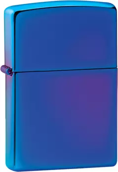 Зажигалка ZIPPO Indigo с покрытием High Polish, латунь/сталь, синяя, глянцевая, 36x12x56 мм