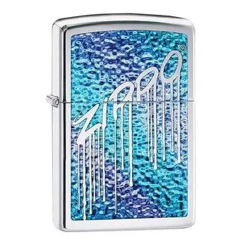 Зажигалка ZIPPO Classic с покрытием High Polish Chrome, латунь/сталь, серебристо-голубая, 36x12x56 мм