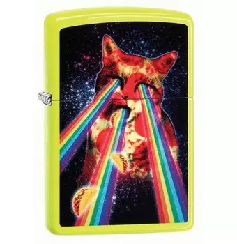 Зажигалка ZIPPO Classic с покрытием Neon Yellow, латунь/сталь, жёлтая, глянцевая, 36x12x56 мм