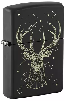 Зажигалка ZIPPO Deer с покрытием Black Matte, латунь/сталь, черная, матовая