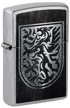 Зажигалка ZIPPO Dragon Design с покрытием Street Chrome, латунь/сталь, серебристая