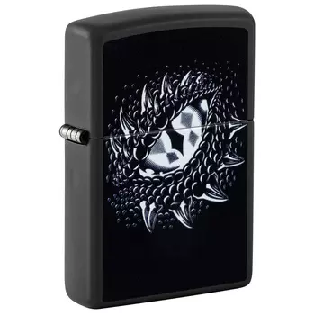 Зажигалка ZIPPO Dragon Eye с покрытием Black Light, латунь/сталь, черная,матовая 38x13x57 мм