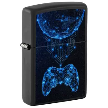 Зажигалка ZIPPO Gaming с покрытием Black Matte, латунь/сталь, черная, матовая, 38x13x57 мм