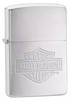 Зажигалка ZIPPO Harley-Davidson®, латунь/сталь с покрытием Brushed Chrome, серебристая, 36х12x56 мм