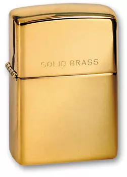 Зажигалка ZIPPO High Polish Brass, латунь, золотистый, глянцевая, 36х56х12 мм