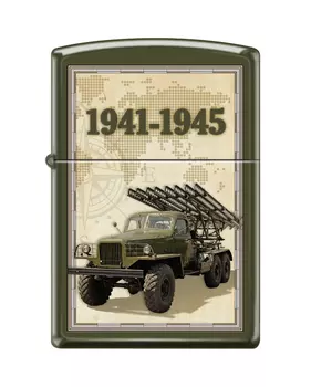 Зажигалка ZIPPO Катюша с покрытием Green Matte, латунь/сталь, зелёная, матовая, 36x12x56 мм