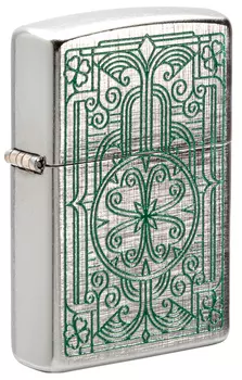 Зажигалка ZIPPO Luck Design с покрытием Brushed Chrome