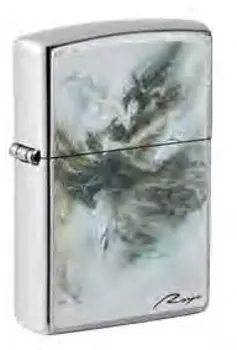 Зажигалка ZIPPO Luis Royo с покрытием Street Chrome, Стихия, латунь/сталь, серебристая