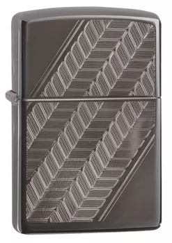 Зажигалка ZIPPO Luxury Design с покрытием Black Ice®, латунь/сталь, чёрная, глянцевая, 36х12х56 мм