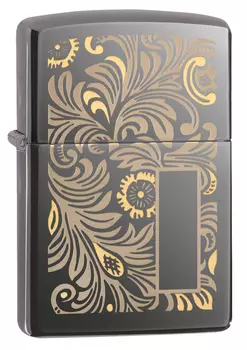 Зажигалка ZIPPO Luxury Venetian с покрытием Black Ice®, латунь/сталь, чёрная, глянцевая, 36х12х56 мм