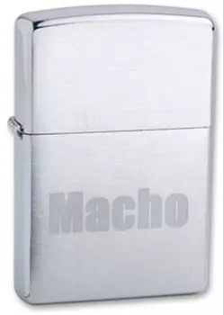 Зажигалка ZIPPO Macho Brushed Chrome, латунь с никеле-хром.покрыт., серебр., матов., 36х56х12 мм