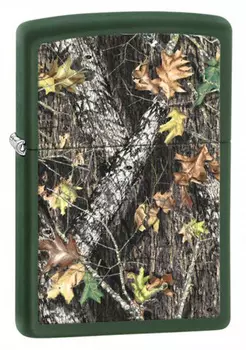 Зажигалка ZIPPO Mossy Oak, латунь с покрытием Green Matte, зеленый, матовая, 36х12x56 мм