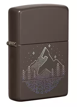 Зажигалка ZIPPO Mountain Design с покрытием Brown, латунь/сталь
