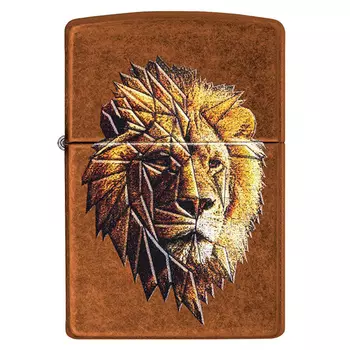 Зажигалка ZIPPO Polygonal Lion с покрытием Toffee™, латунь/сталь, медная, матовая, 36x12x56 мм