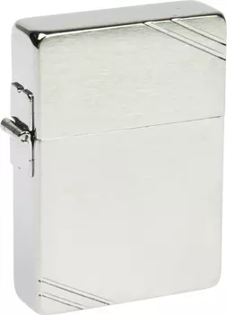 Зажигалка ZIPPO Replica Brushed Chrome, латунь, ник.-хром. покрыт., сереб., матов., 36х56х12мм