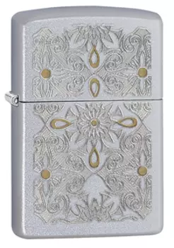 Зажигалка ZIPPO Satin Chrome, латунь с никеле-хром. покрыт., серебристый, матов., 36х12х56 мм