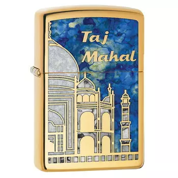 Зажигалка ZIPPO Taj Mahal с покрытием High Polish Brass, латунь/сталь, золотистая, 36x12x56 мм