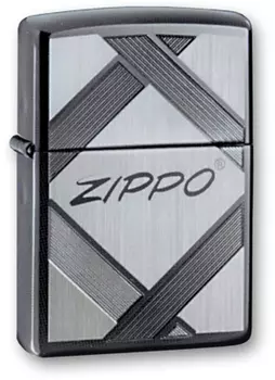Зажигалка ZIPPO Tradition Black Ice, латунь с ник.-хром. покрыт., серебр., глянцевая, 36х56х12 мм