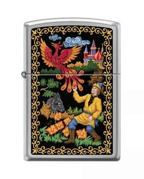 Зажигалка ZIPPO Жар-Птица, латунь/сталь с покрытием High Polish Chrome, серебристая, 36x12x56 мм