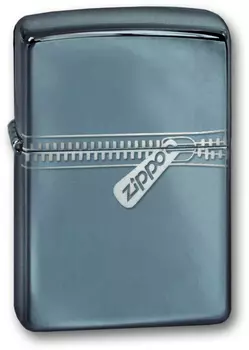 Зажигалка ZIPPO Zipped Black Ice, латунь с ник.-хром. покрыт., серебр., глянцевая, 36х56х12 мм