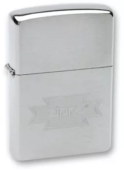 Зажигалка ZIPPO Zippo Brushed Chrome, латунь с никеле-хром.покрыт., серебр., матов., 36х56х12 мм