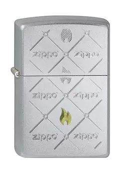 Зажигалка ZIPPO Zippos, латунь с никеле-хромовым покрытием, серебристый, матовая, 36х12x56 мм