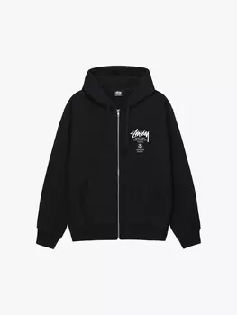 Толстовка Stussy "World Tour Zip Hoodie" Black