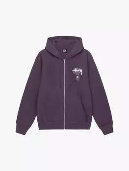 Толстовка Stussy "World Tour Zip Hoodie" Grape