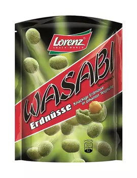Арахис Lorenz Wasabi Erdnüsse в хрустящей оболочке с хреном васаби 100г