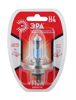Авто-лампа Эра h4 12v 55w +110% p43t bl