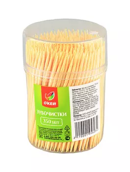 Бамбуковые зубочистки ОКЕЙ 350шт