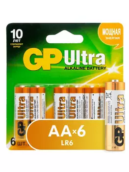 Батарейка GP Ultra Alkaline АА LR6 6шт 15АU4/2-CR6