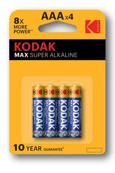 Батарейки алкалиновые Kodak max LR03-4BL