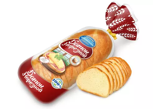 Батон Коломенский Нарезной в/с в нарезке 400г