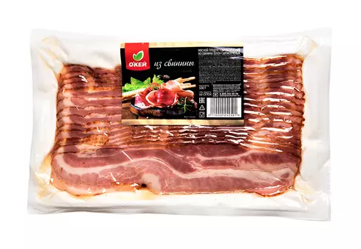 Бекон с/к ОКЕЙ 500г в/у нарезка