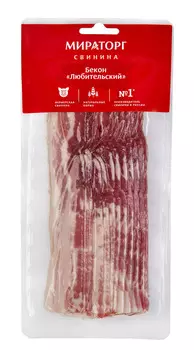 Бекон свиной любительский охлажденный Мираторг 260г