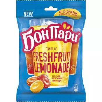 Бон Пари Карамель с кислой начинкой и со вкусом фруктового лимонада 450г