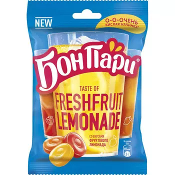 Бон Пари Карамель с кислой начинкой и со вкусом фруктового лимонада 65г