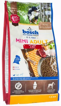 Bosch Mini Adult с ягнёнком и рисом сухой корм для собак 1 кг